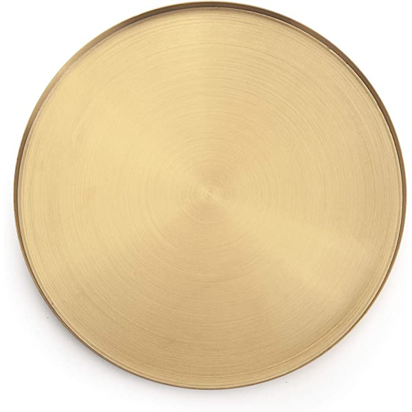 (30cm) Rund Guld Rustfrit Stål Serveringsbakke Smykker og Makeup