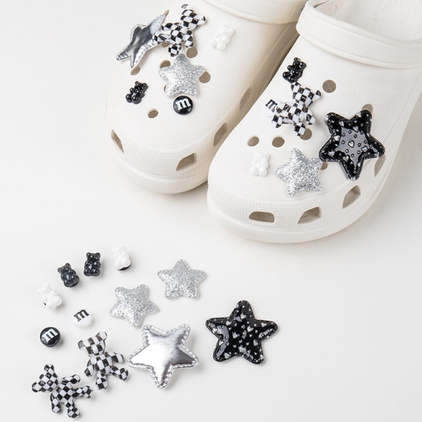 12 kpl 3D Star Clog Sandaalit Koristeet, kenkäkorut, söpö kenkä