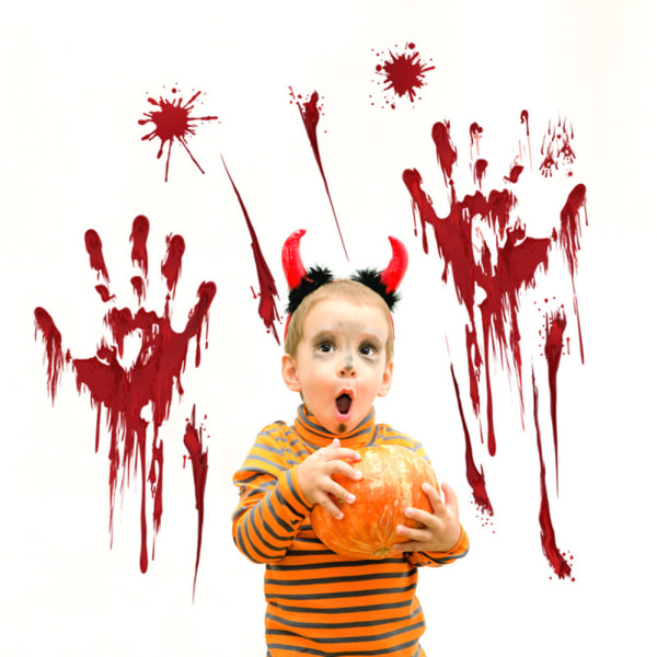 Halloween-dekorasjoner, 8 ark Terror Bloody Handprint Footprin
