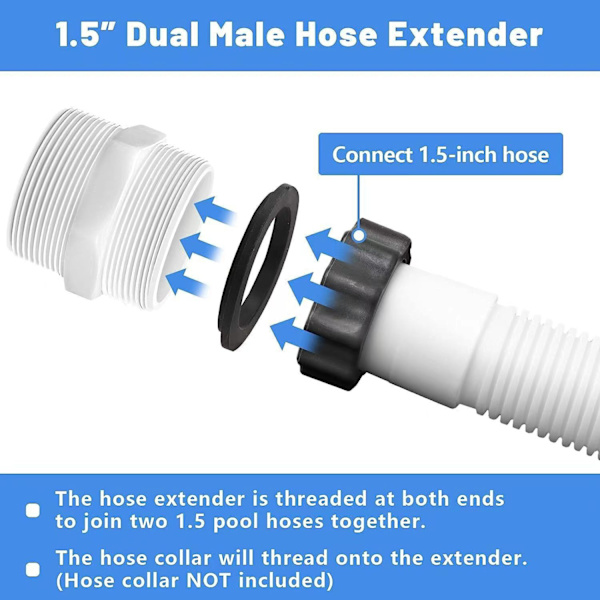 Passer til Intex Coleman 1,5 tommers 2-hulls svømmebassengpumpe slange adapter