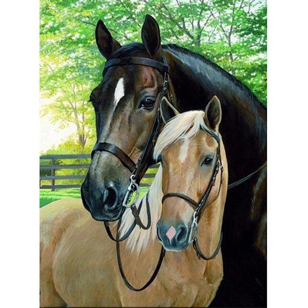 30x40cm, hevoset 5d timanttimaalattu strassi-kirjontakanvas(1