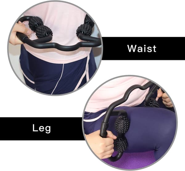 （svart）Cellulitmassager, massagerulle för ben, vad, lår