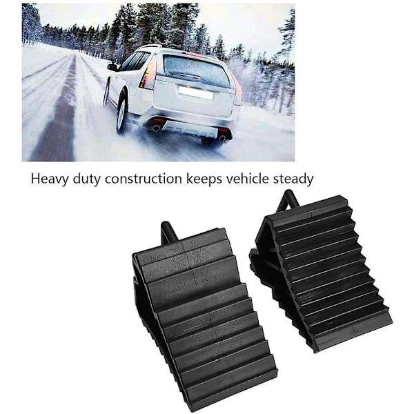 2 st Car Anti-slip Block Tyre Slip Stopper Solid Rubber Safe