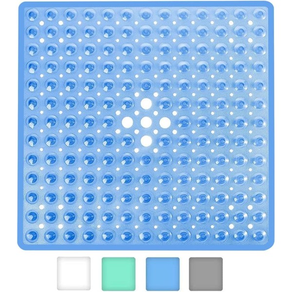Skridsikret firkantet bademåtte (blå)