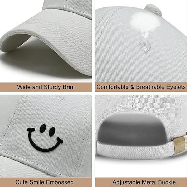 Basebollkeps, Anti-sol basebollkeps i bomull, Män Kvinnor Dam Sommar Unisex Justerbar white