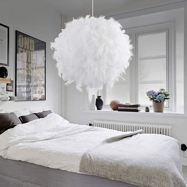 Fjer Pendellampe, Moderne 30CM Kugle Lysekrone, E27 Ceilin