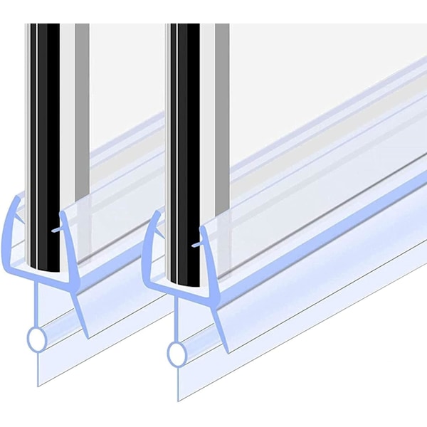 70CM 2-pack duschdörrstätning i ett stycke för 4-6 mm glas, vikbar duschväggstätning
