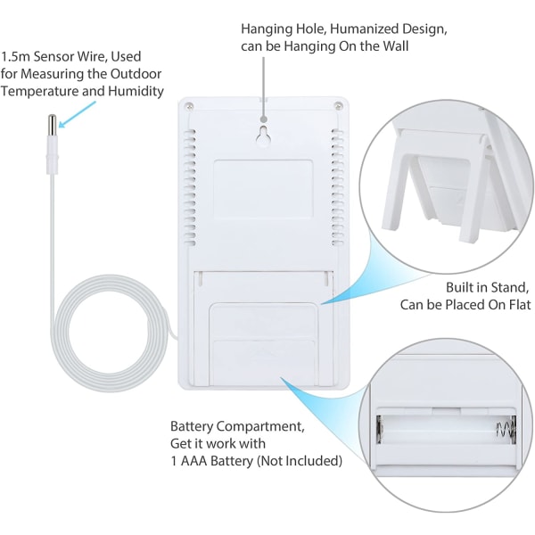 Digital hygrometer termometer, LCD digital termometer med