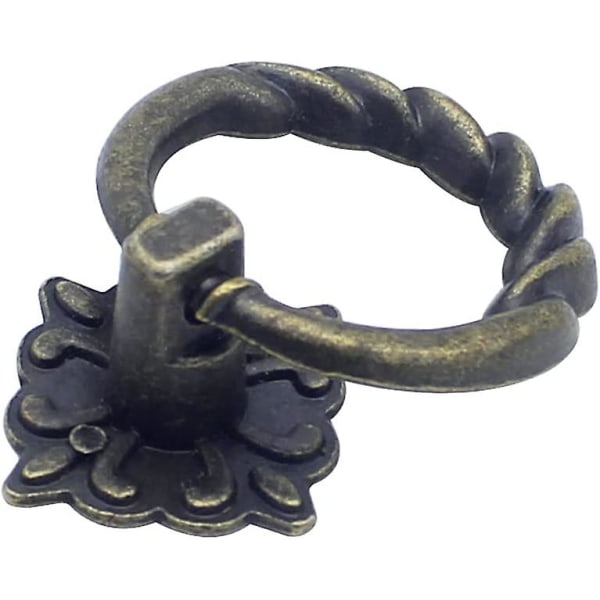 8 Vintage Skufferinge Ring Bronze Håndtag Ring Skabslåge