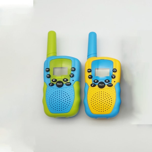 Set of Two Teal Two-Tone and Yellow-Blue Two-Tone Kids Walkie Ta