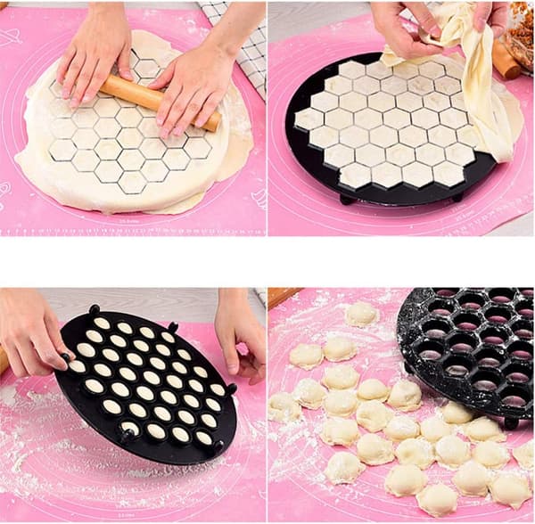 (Svart) Russisk Ravioli Maker Ravioli Form Metall Dumpling Form 37