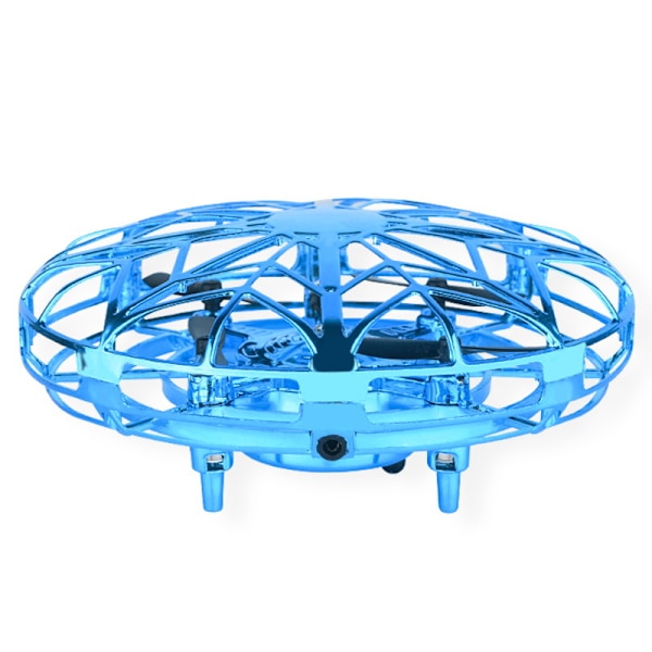 Blå Mini UFO Drone Barn Flygande Leksak Quadcopter Fjärrkontroll Luft