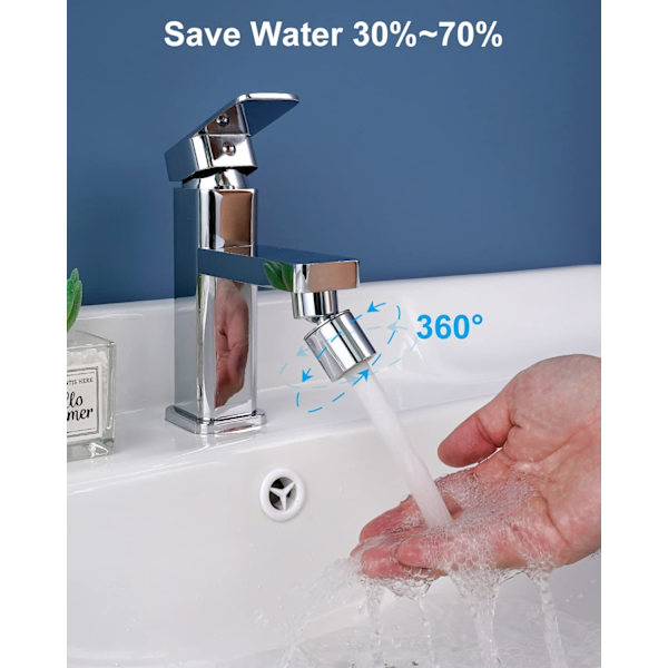 22mm Vattenbesparande Kökskran Aerator Dubbel Funktion 360 Grader