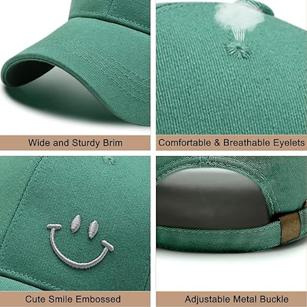 Baseballkasket, Bomuld Anti-Sol Baseballkasket, Mænd Kvinder Dame Sommer Unisex Justerbar green