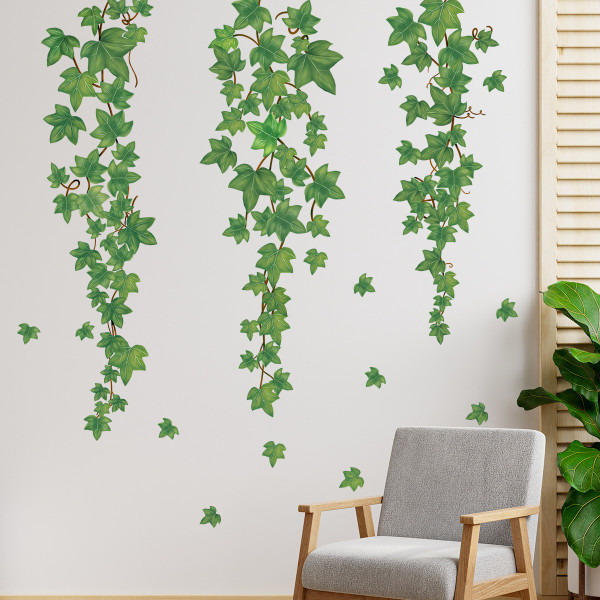 Grønne veggklistremerker hengende vinranke veggklistremerke Eføy blader planter