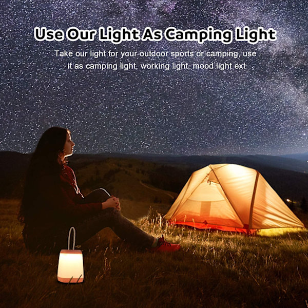 LED-campinglampa 1-pack Bärbar LED-tältlykta 3 lägen för B