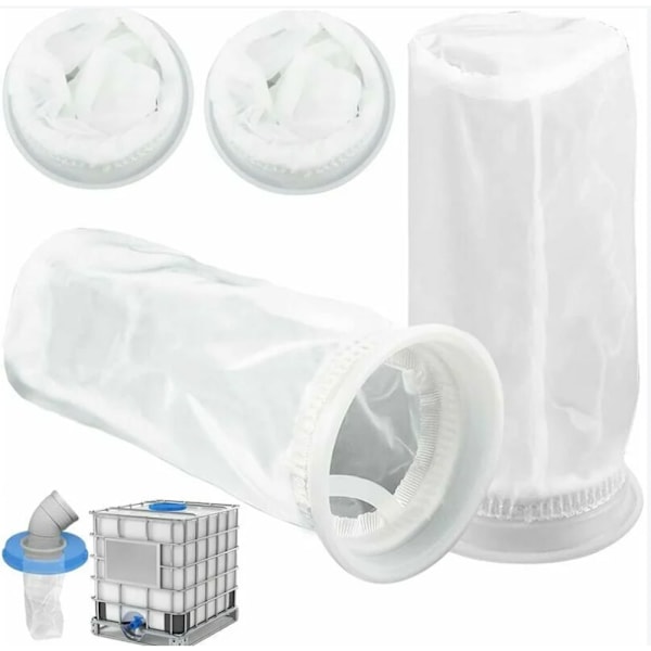Pakke med 4 Nylon IBC-filter for 1000 liters IBC-regnvannstank, Nylonfilter IBC-tankdekselbeslag for IBC-regnvannstank