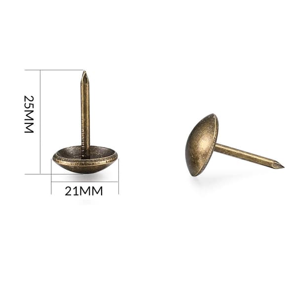 (L) 200 stk. Polstringssøm, Dekorative Polstringssøm, Polstringssøm, Antikke Messing Møbelsøm med Plastik
