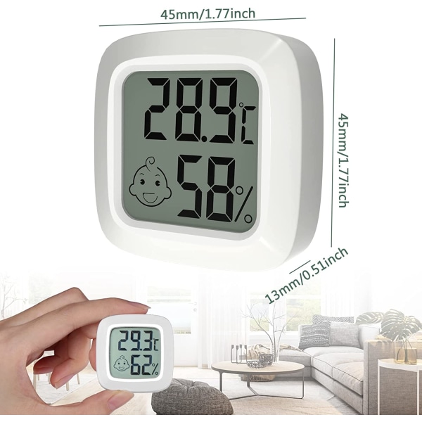 2 stk innendørs termometer, lite digitalt hygrometer med høy nøyaktighet