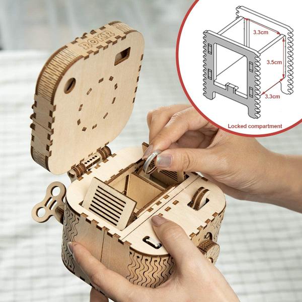 Træmodelbyggesæt 3D-puslespil Skattekiste / Æske, 3D-træ Mec