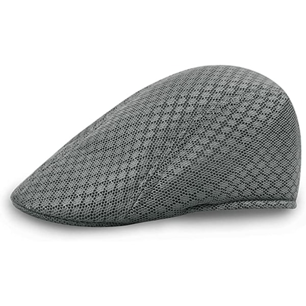 Grå Vintage mesh basker ivy keps herr platt hatt andningsbar keps golf