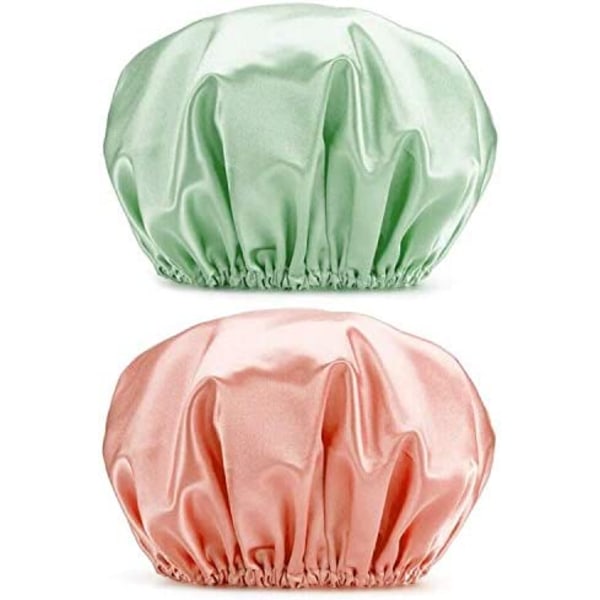 32CM Large Shower Caps, 2PCS Reusable Women's Shower Hats, Elast