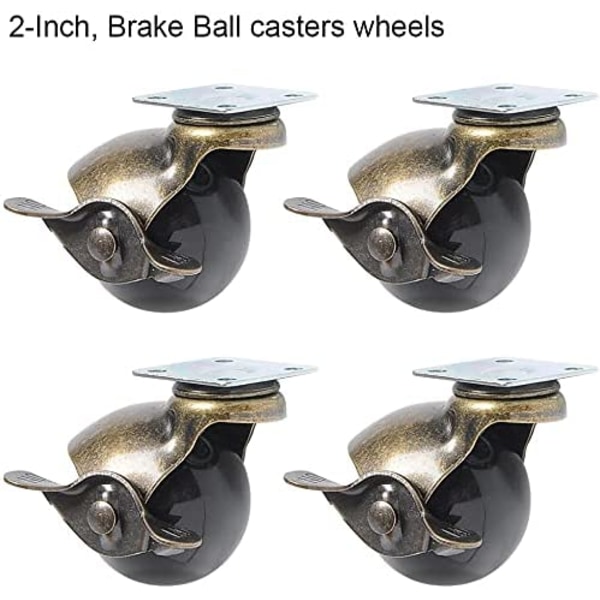 Ball Casters With Brake,Top Mount,For Sofa Chair,Bank Cabinet An