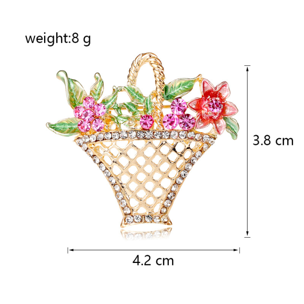 Blomsterkurv Knapper Brosche, Skjorte Brosche Knapper, Sikkerhedsbrosche