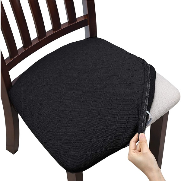 6-pack stretchiga jacquard stolskydd, avtagbara tvättbara