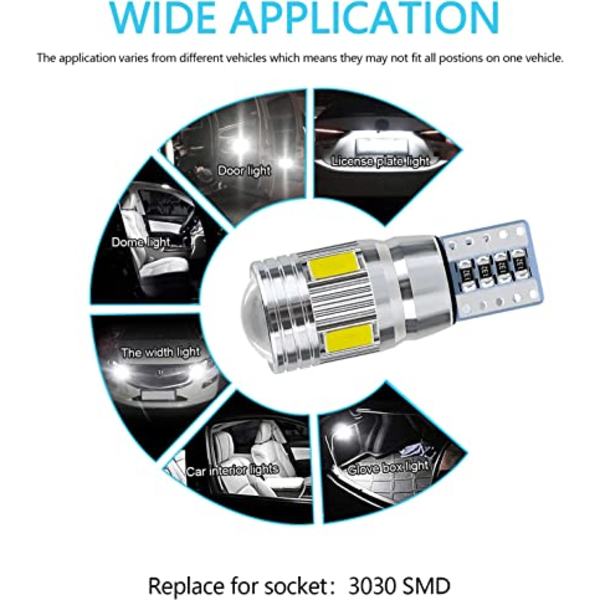4 kpl, T10 W5W polttimo led-sisävalaisin auto led sisätiloihin auto led yövalo