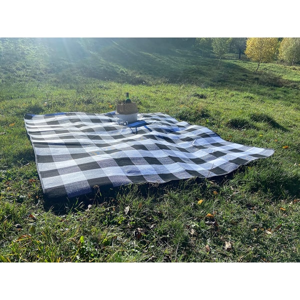 Svart og hvit - 200x200 vanntett piknikteppe, piknikbord