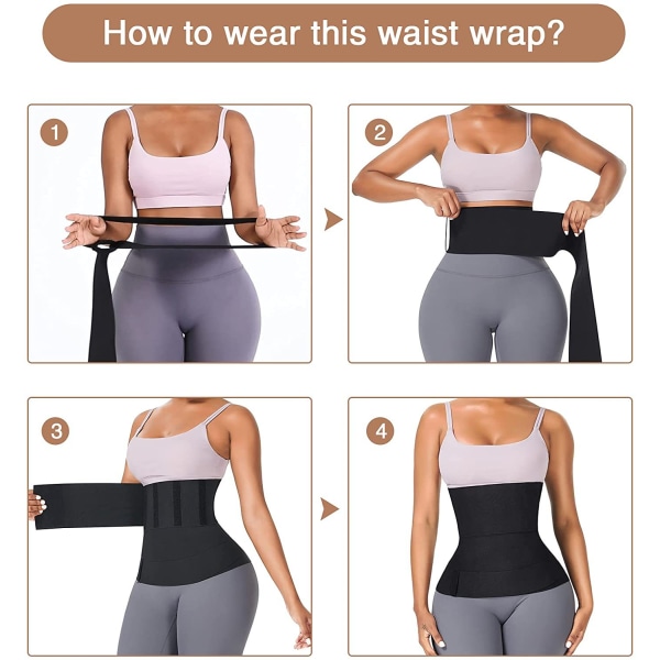 Bandasje Wrap Midjetrener for Kvinner, Plus Size Justerbar Midje