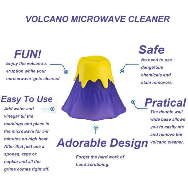 Volcano Microwave Oven Cleaner（Lilla） Køkken Gadget Vand og