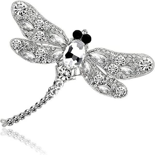 Dyre Brosche, Dragonfly Brosche, Dyreformet Krystal Broscher, R
