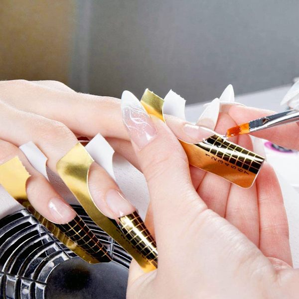 200 st Nail Forms Stickers för Gel Builder, Nagel Extensionsform