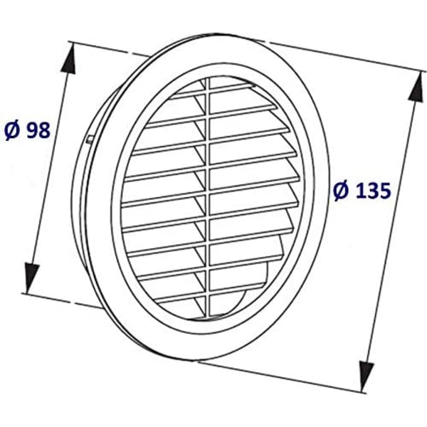 Plastik ventilationsgitter - Beskyttelse mod insekter.-, hvid