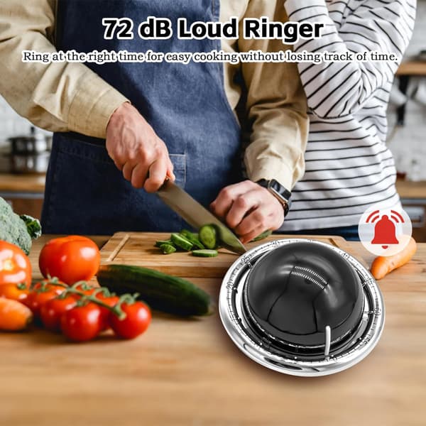 Køkkenmekanisk timer Magnetisk nedtællingstimer 60 minutter klæbende nedtællingstimer med 72dB alarm