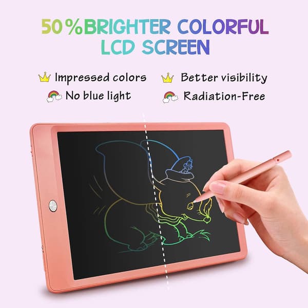 Tegne LCD-skrivetablet Sletbar Doodle Board til børn (Pink)