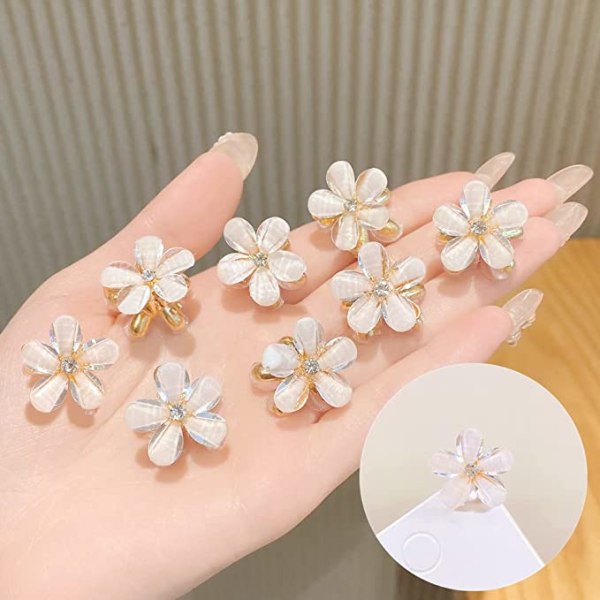 15 Mini Diamond Claw Clips Søte blomsterhårnåler Creative Small H