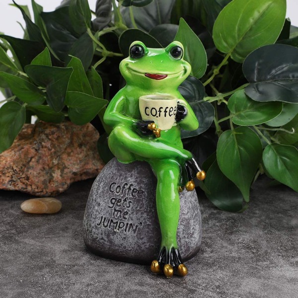 Creative Craft Resin Frog Frog Frog -sisustus, sammakko istuu St
