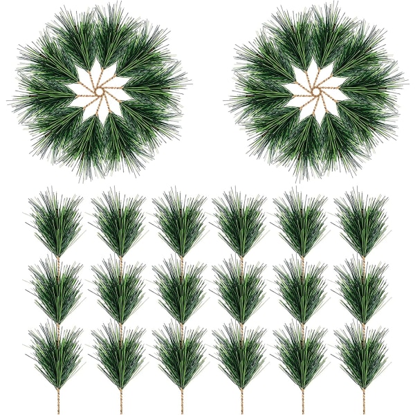 30 STK Kunstige grønne furu nåler Grener -Små furukvister
