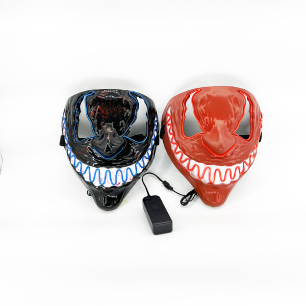 2stk Halloween Horror Mask LED Glødende Mask Funny Devil Party Pr