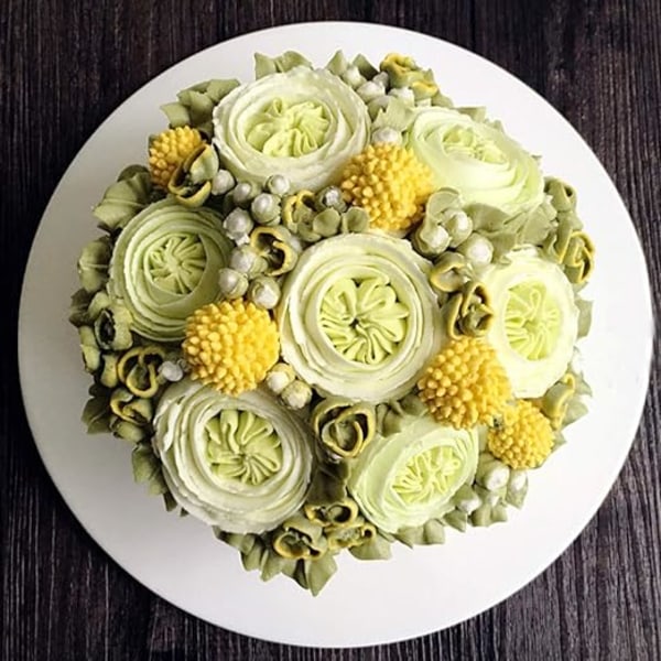 3 st Austin Rose bakmunstycke, rostfritt stål blomblad