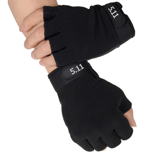 1 Piece Black Mountain Bike Gloves Men and Women, Summer Half Fi