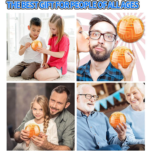 3D Gravity Memory Sequential Maze Ball Puzzle Toy Gifts (Orange