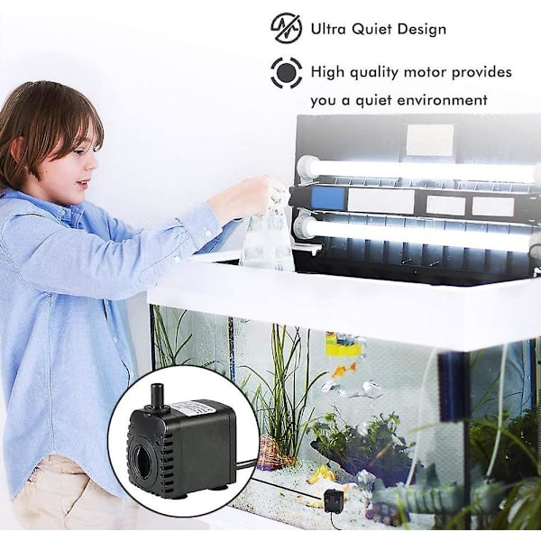 Sukeltava vesipumppu, 600l/h 8w vesipumppu, akvaariotabletille
