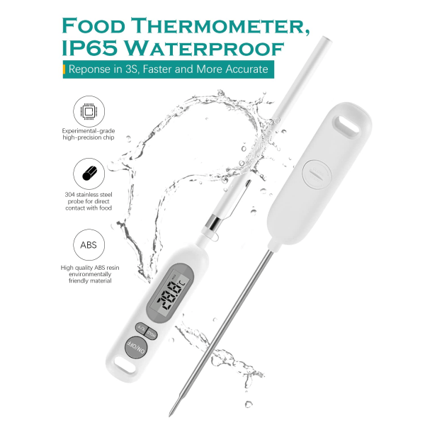 Digitalt madlavningstermometer, Instant Read Køkkentermometer fo