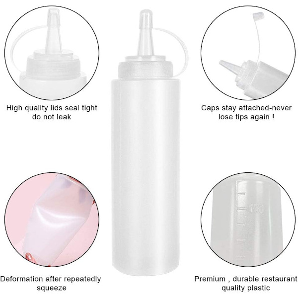 200 ml:n maustepullo, 2 kastikepulloa, kastikepullo, muovi s