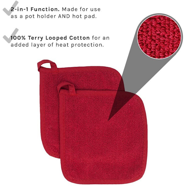 Kokong Set med Grytlappar i Terrytyg, 2-pack (Paprika)