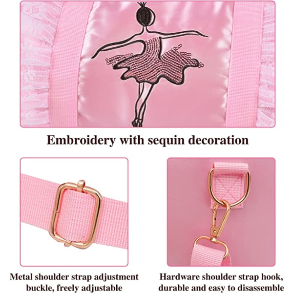 Ballerinataske til piger Pink (kort garn), skuldertaske Messenger Sp
